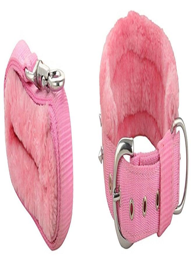Cavalry Nylon and Soft Fur Dog Collar Leash Harness Set (Medium, Pink) - Image 3